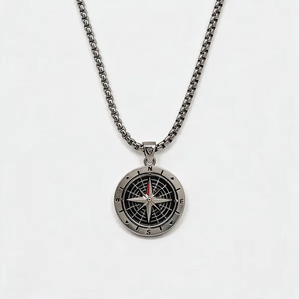 True_North_Compass_Pendant_Silver
