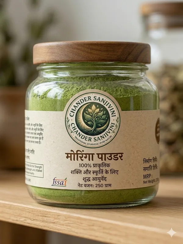 Chander_Sanjivani_Moringa_Powder_-_100%_Natural_Ayurvedic_Supplement_(250g)