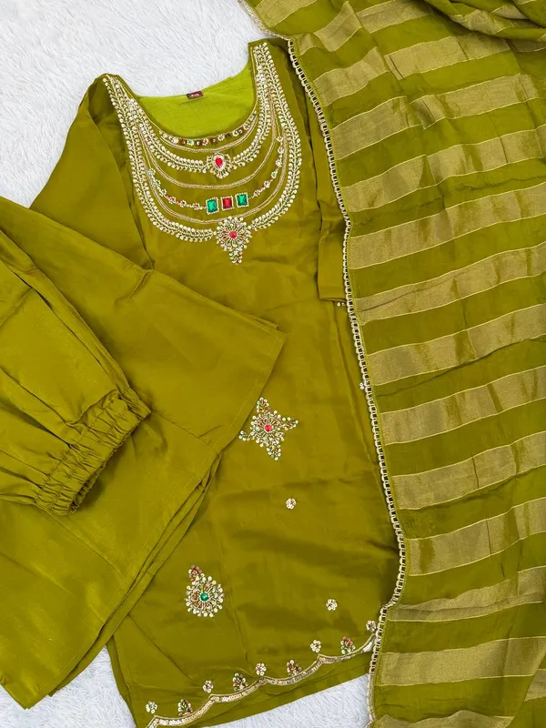 Extraordinary_Green_Party_Wear_Glass_Silk_Top_Palazzo_Set_with_Beads_and_Stone_Work