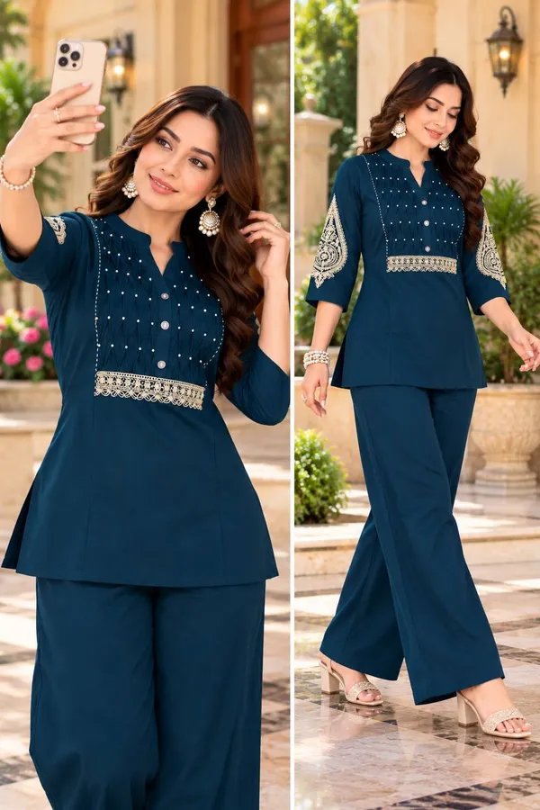 Dhabu_cotton_With_Embroidery_Work_Co-Ord_Set