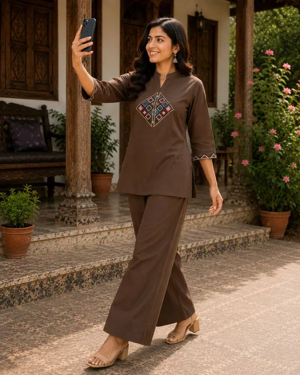 Rayams__Embroidery_Work_Dhabu_cotton_Co-Ord_Set