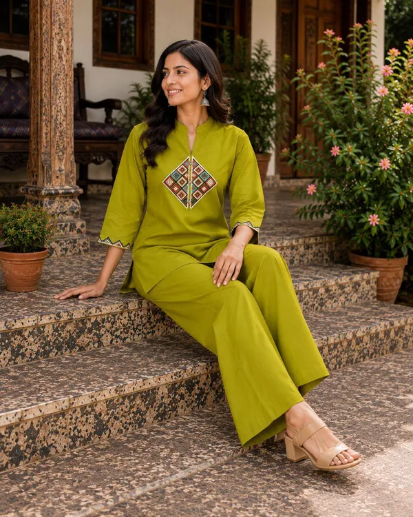 Rayams__Embroidery_Work_Dhabu_cotton_Co-Ord_Set