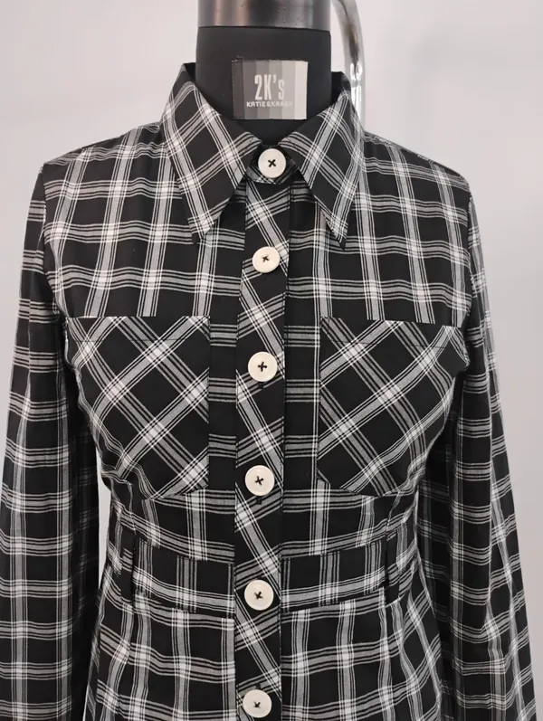 Check_Yarn_Dyed_Cotton_Plaid_Button-Down_Shirt_Dress_For_Women