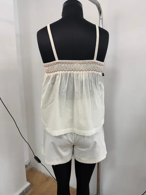 White_&_Red_Cotton_Camisole_Loungewear_Set_For_Women