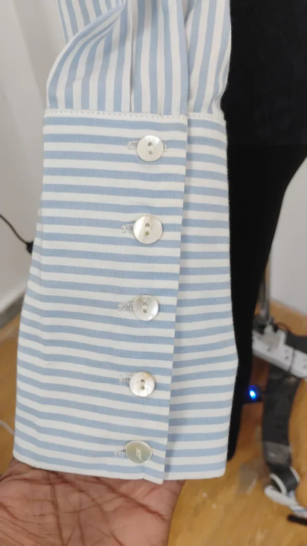 Blue_Stripe_Cotton_Lace_Hem_Formal_Shirt_For_Women
