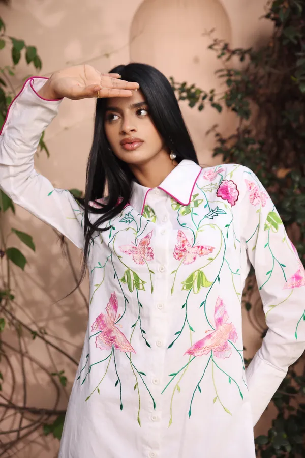 White_Cotton_Cambric_Floral_Embroidered_Shirt_Dress_For_Women