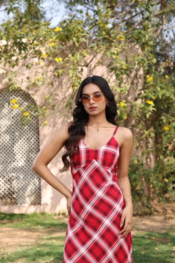 Red_Printed_Rayon_Bias_Cut_Check_Maxi_Dress_For_Women