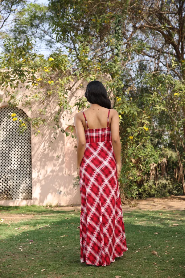 Red_Printed_Rayon_Bias_Cut_Check_Maxi_Dress_For_Women