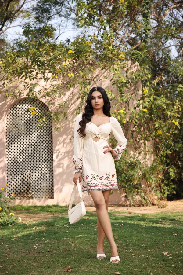 White_Rayon_Floral_Cutwork_Embroidered_Dress_For_Women