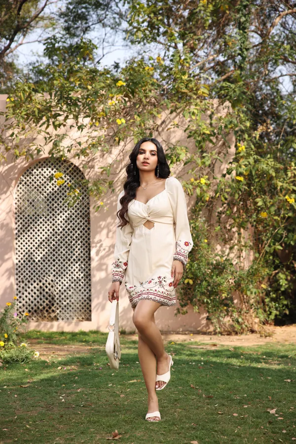 White_Rayon_Floral_Cutwork_Embroidered_Dress_For_Women