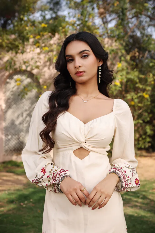 White_Rayon_Floral_Cutwork_Embroidered_Dress_For_Women