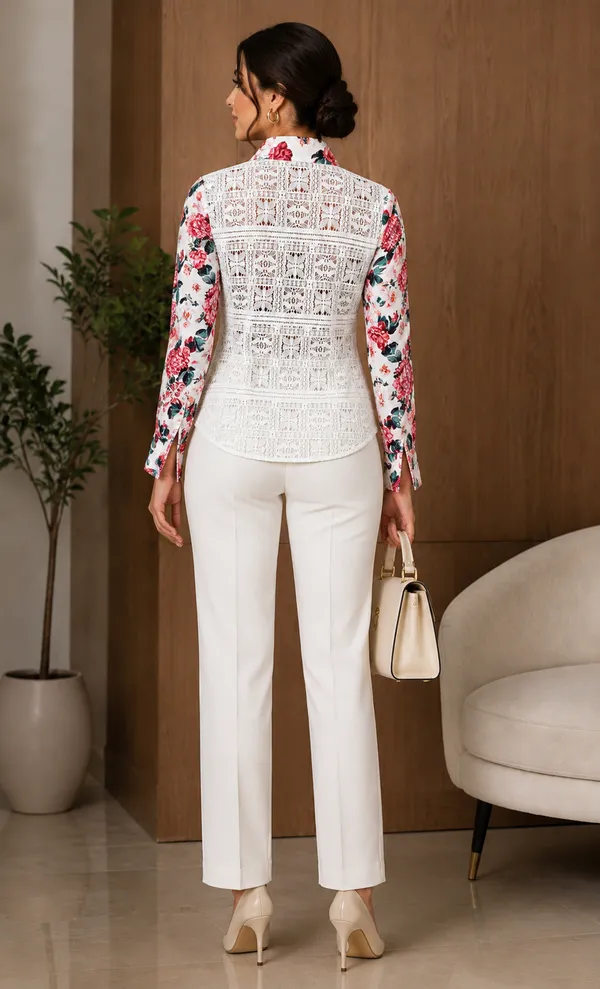 English_Garden_Viscose_Rayon_Lace_Panel_Shirt_For_Women