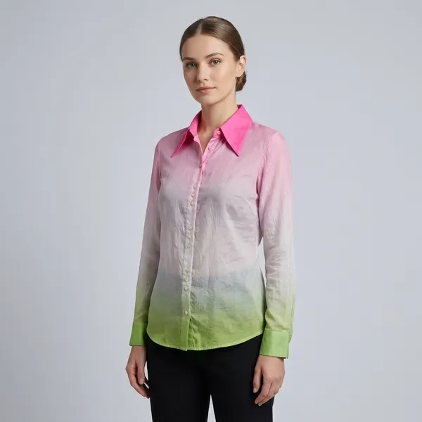 Pink_Ombre_Cotton_Silk_Shirt_For_Women