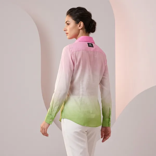 Pink_Ombre_Cotton_Silk_Shirt_For_Women