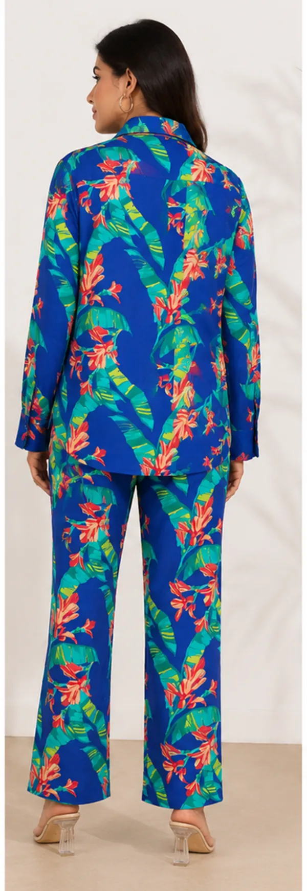 Blue_Tropical_Print_Viscose_Rayon_Shirt_Pyjama_Co-Ord_Set_For_Women