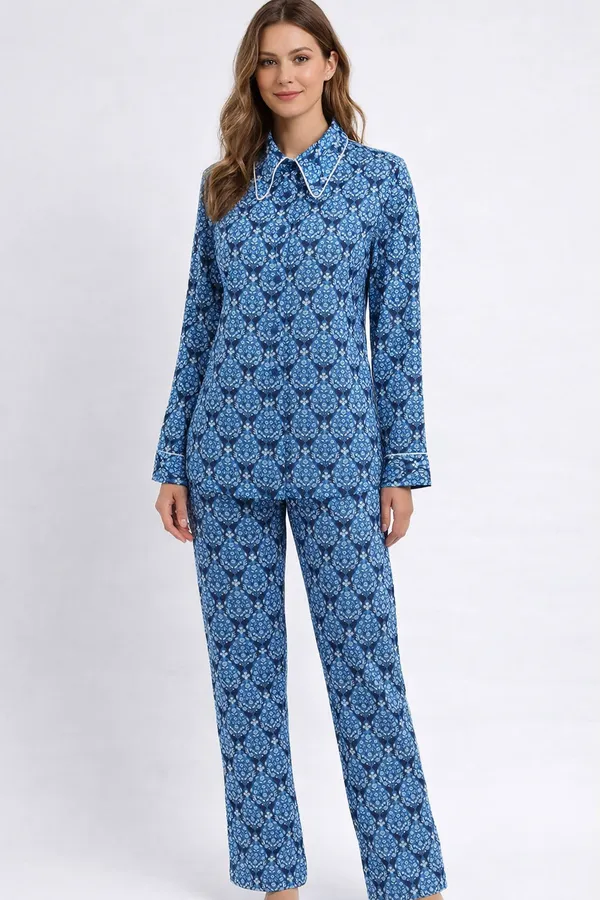 Blue_Floral_Viscose_Rayon_shirt_Trouser__cord_Set_For_Women