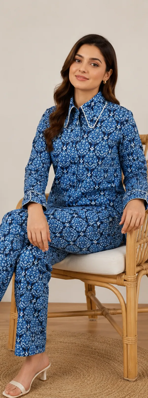 Blue_Floral_Viscose_Rayon_shirt_Trouser__cord_Set_For_Women