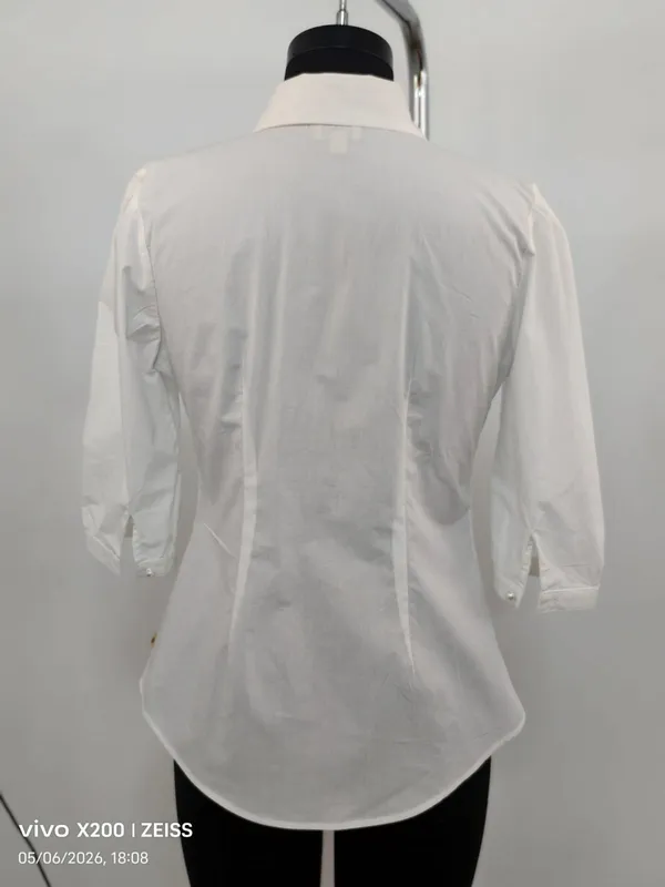 White_Cotton_Contrast_Collar_Button-Down_Formal_Shirt_For_Women