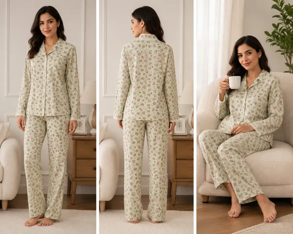Multicolour_Viscose_Rayon_Floral_Print_Shirt_Pyjama_Co-Ord_Set_For_Women