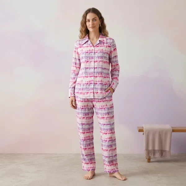 Tie-Dye_Viscose_Rayon_Relaxed_Fit_Shirt_Pyjama_Co-Ord_Set_For_Women