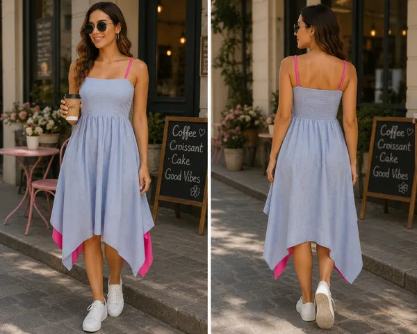 Neon_Blue_Cotton_Smocked_Hanky_Dress_For_Women