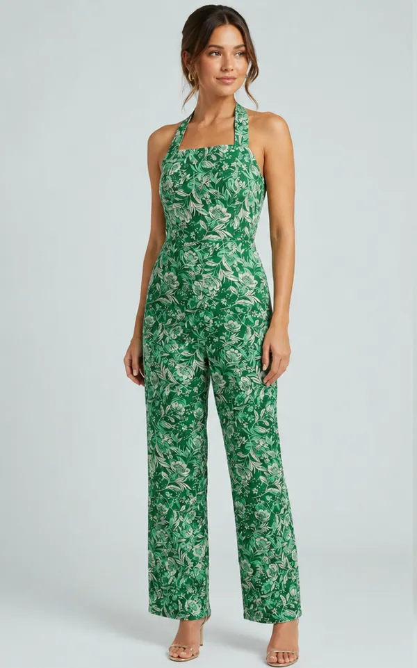 Green_Cotton_Halter_Neck_Floral_Jumpsuit_For_Women