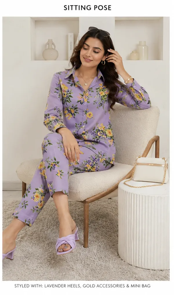 Lavender_Viscose_Rayon_Floral_Print_Shirt_Pajama_Co-Ord_Set_For_Women