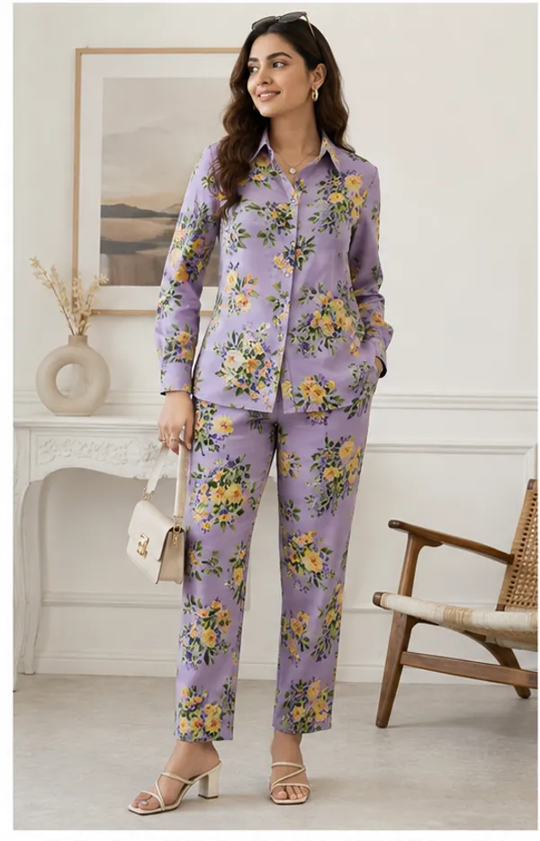 Lavender_Viscose_Rayon_Floral_Print_Shirt_Pajama_Co-Ord_Set_For_Women