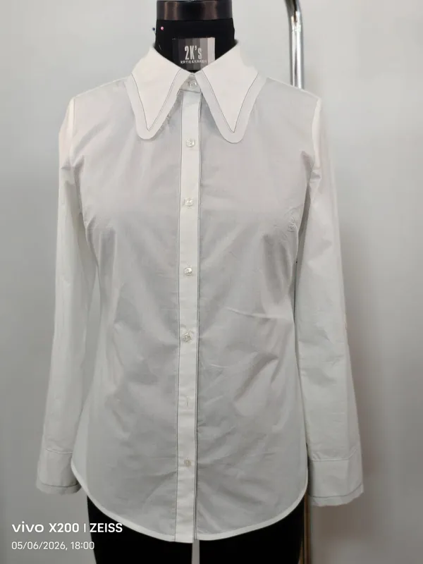 White_Blue_Cotton_Fitted_Formal_Shirt_For_Women