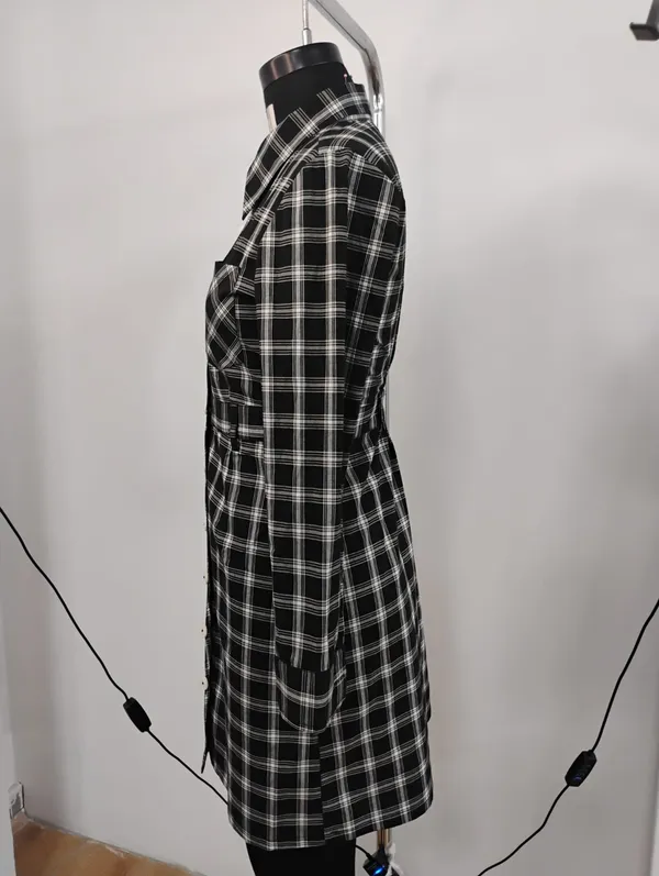 Check_Yarn_Dyed_Cotton_Plaid_Button-Down_Shirt_Dress_For_Women