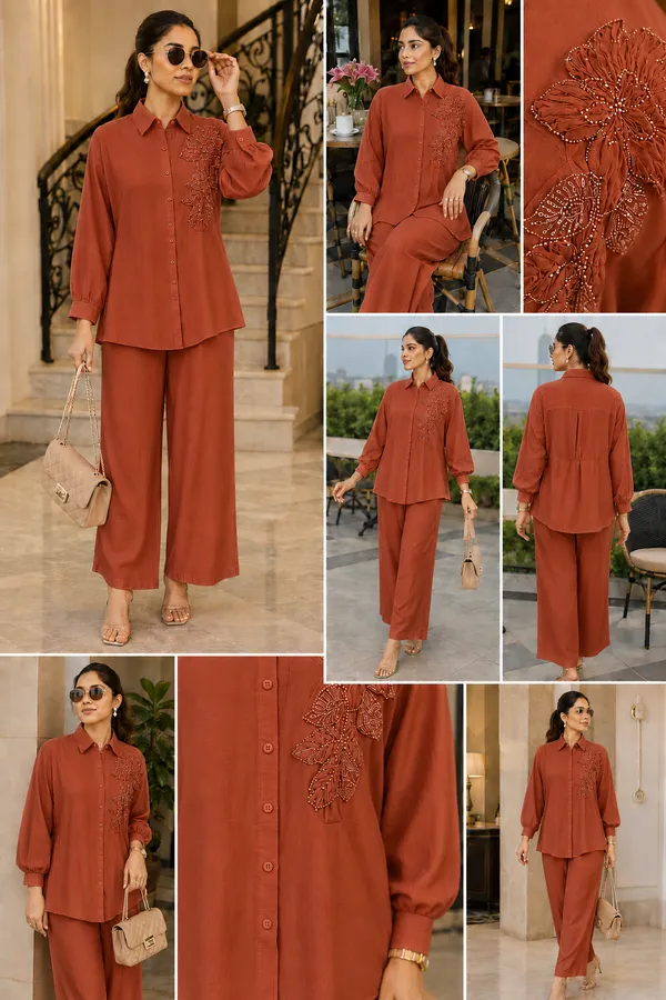 Co-ord_set_with_Hand_Embriodered_Shirt__with_belt_and_Trouser