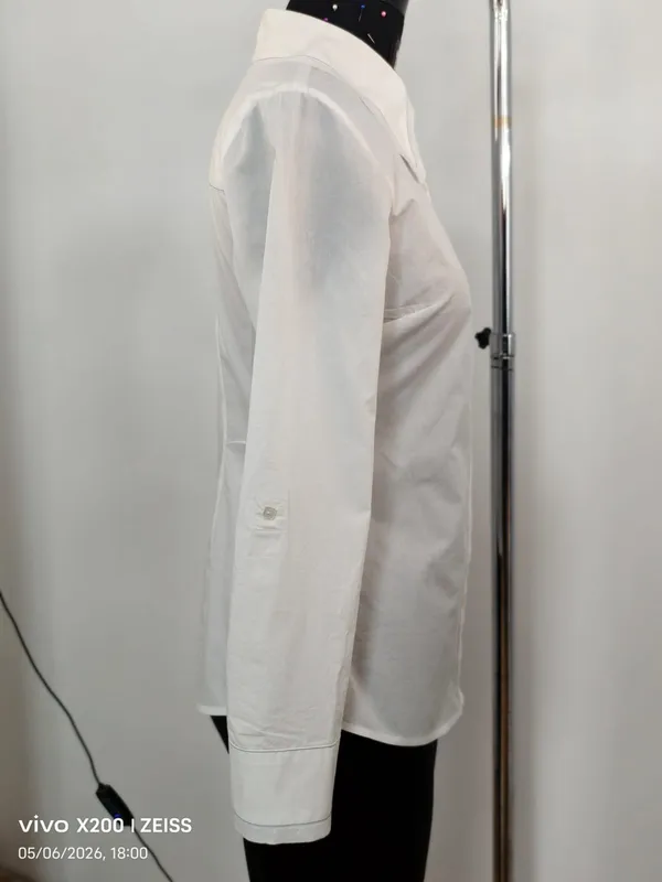White_Blue_Cotton_Fitted_Formal_Shirt_For_Women