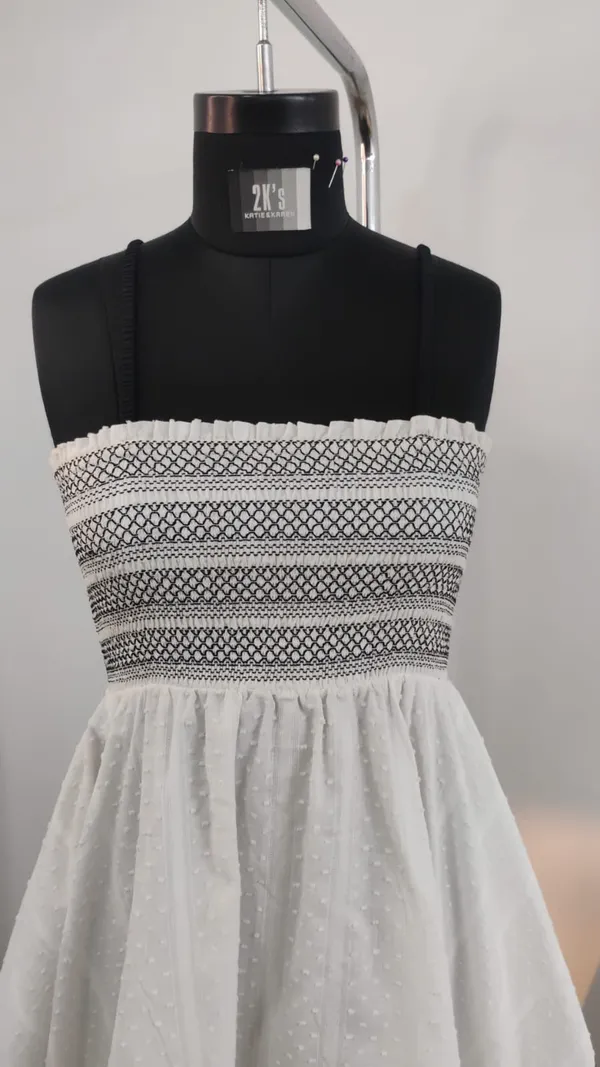Off_White_Black_Cotton_Dobby_Strapless_Smocked_Asymmetric_Dress_For_Women