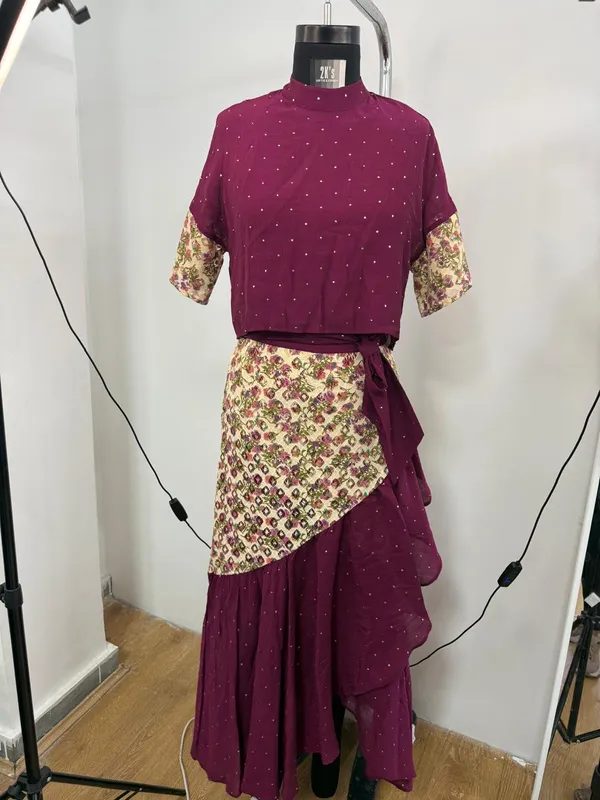 Maroon_Polka_Dot_Cotton_Crepe_Crop_Top_Asymmetric_Skirt_Co-Ord_Set_For_Women
