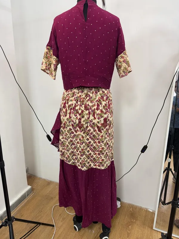 Maroon_Polka_Dot_Cotton_Crepe_Crop_Top_Asymmetric_Skirt_Co-Ord_Set_For_Women