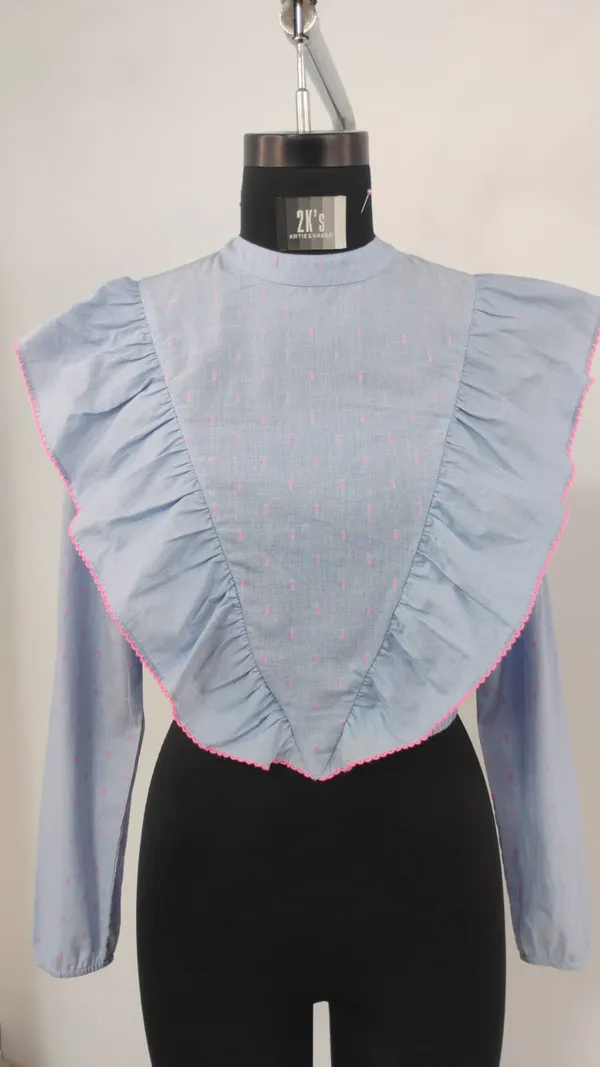 Light_Blue_Cotton_Ruffled_Collar_Crop_Top_For_Women