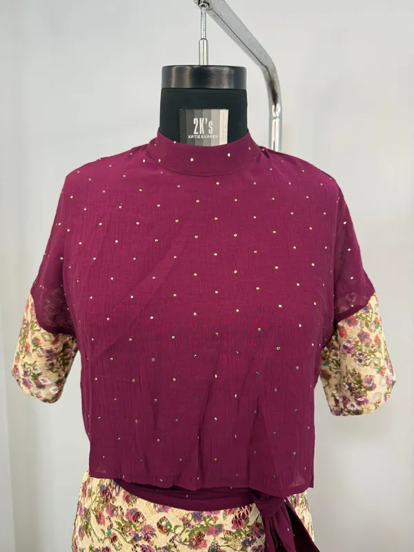 Maroon_Polka_Dot_Cotton_Crepe_Crop_Top_Asymmetric_Skirt_Co-Ord_Set_For_Women