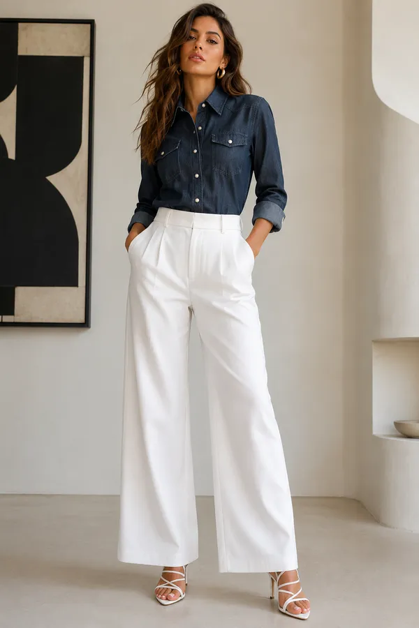 Navy_Blue_Tencel_Denim_Western_Snap_Button_Shirt_For_Women