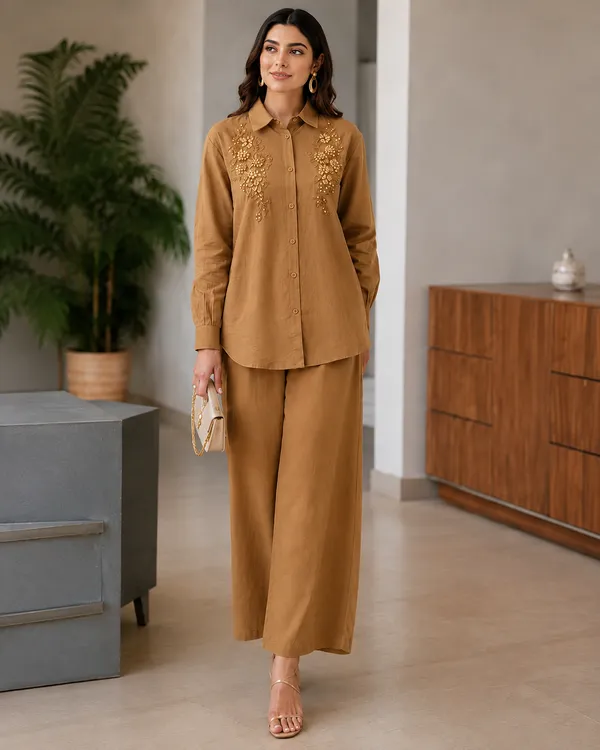 Co-ord_set_with_Hand_Embriodered_Shirt_and_Trouser