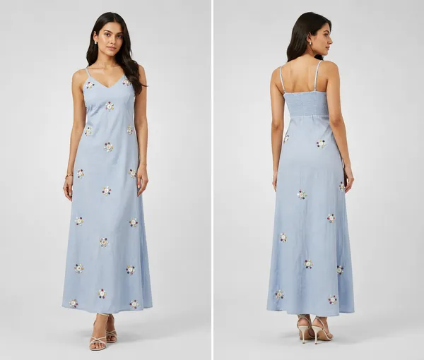 Ice_Blue_Chambray_Floral_Button_Embroidered_Strappy_Maxi_Dress_For_Women