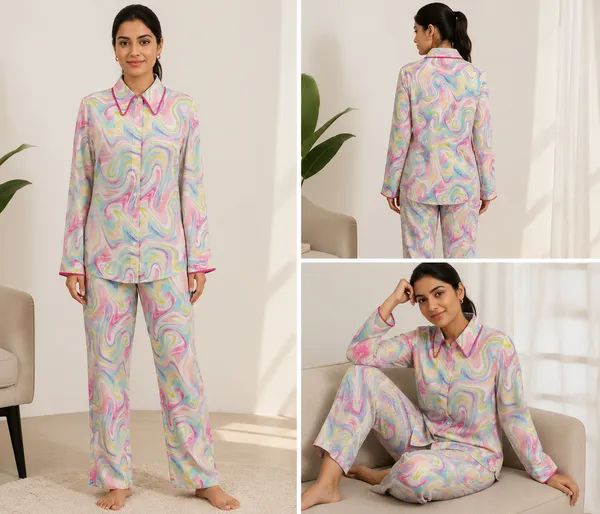 Multicolor_Viscose_Rayon_Swirl_Print_Shirt_Pajama_Co-Ord_Set_For_Women