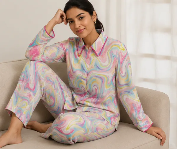 Multicolor_Viscose_Rayon_Swirl_Print_Shirt_Pajama_Co-Ord_Set_For_Women