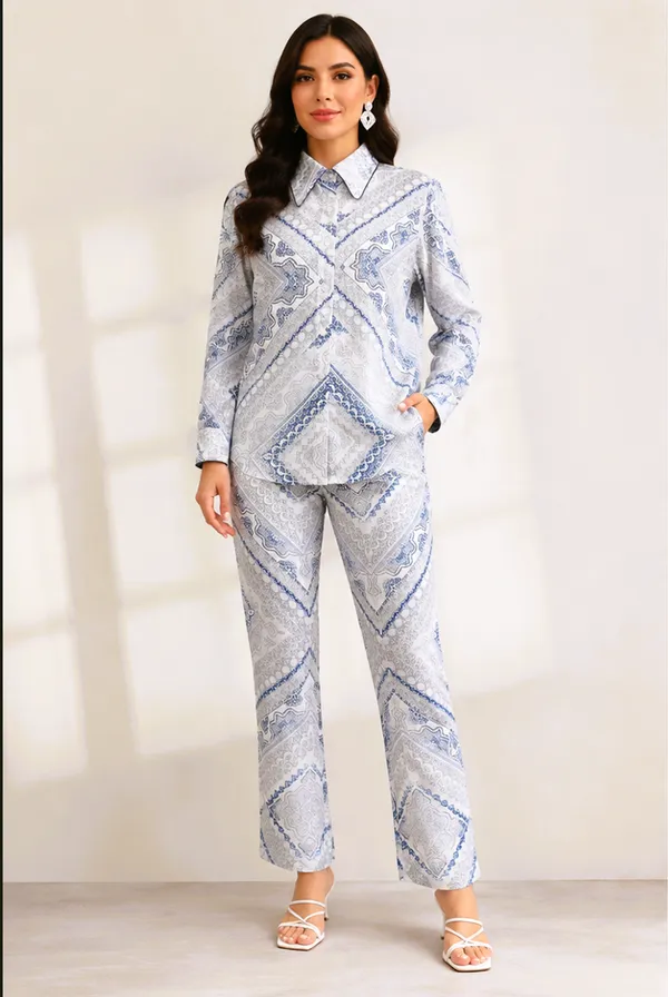 Light_blue_Viscose_Rayon_Bandana_Print_Relaxed_Loungewear_Set_For_Women