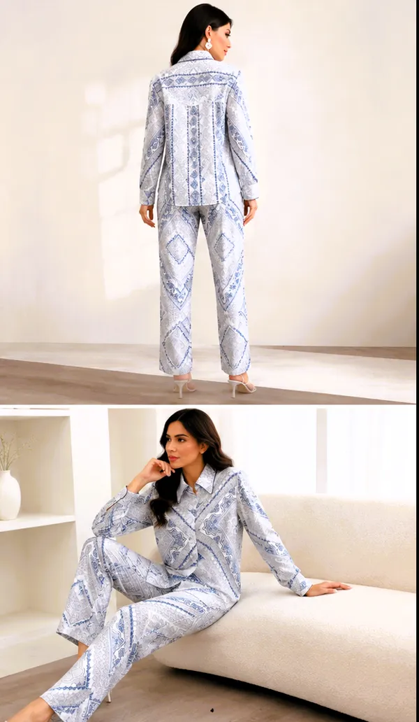 Light_blue_Viscose_Rayon_Bandana_Print_Relaxed_Loungewear_Set_For_Women
