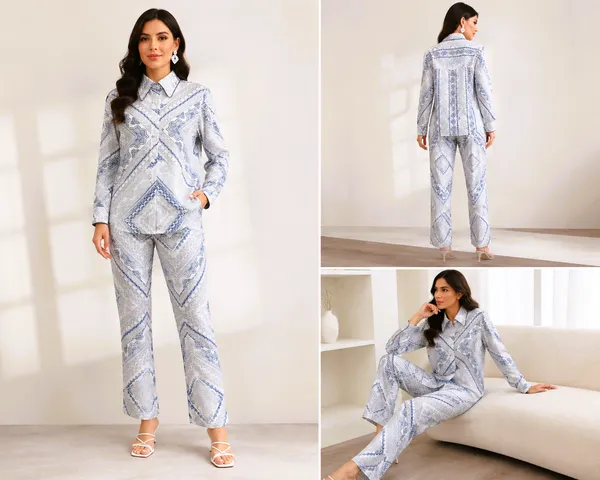 Light_blue_Viscose_Rayon_Bandana_Print_Relaxed_Loungewear_Set_For_Women