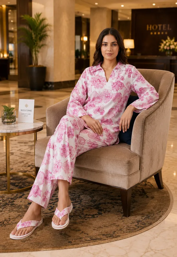 Pink_Floral_Viscose_Rayon_Bell_Sleeve_Shirt_Pajama_Co-Ord_Set_For_Women