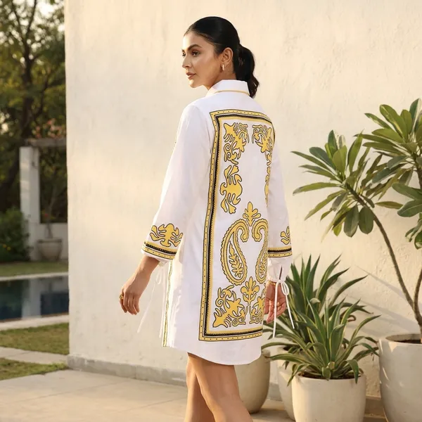 Ochre_White_Cotton_Cambric_Applique_Shirt_Dress_For_Women