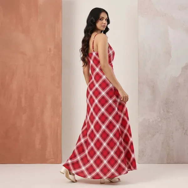 Red_Printed_Rayon_Bias_Cut_Check_Maxi_Dress_For_Women