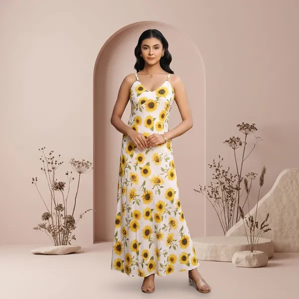Sunflower_Print_Rayon_Flowy_Maxi_Dress_For_Women