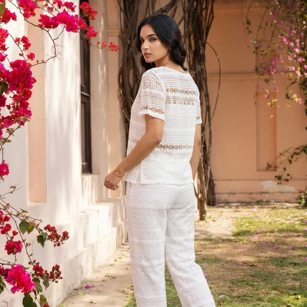 Ivory_Lace_Knit_Lined_Relaxed_Co-Ord_Set_For_Women